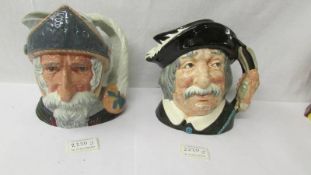 2 Royal Doulton character jugs - Don Quixote D6455 and Sancho Pancho D6456.