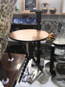 A Gypsy bobbin table (height 66cm,