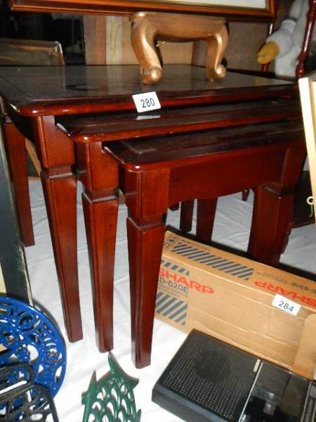 A good nest of 3 mahogany tables. - Image 2 of 2