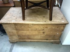 A Victorian pine blanket box height 53cm, width 94cm,