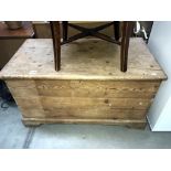 A Victorian pine blanket box height 53cm, width 94cm,