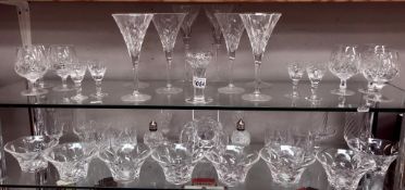 A quantity of crystal and glass in 6's and 2's plus a lovely set of fruit/dessert dishes etc.