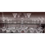 A quantity of crystal and glass in 6's and 2's plus a lovely set of fruit/dessert dishes etc.