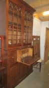 A tall 19th century glazed top cabinet/secretaire.