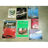 7 comprehensive books about Jaguar cars & 1 Mercedes