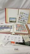 Two albums of world stamps and a quantity of loose stamps.