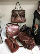5 designer leather handbags, Gianni Conti, La Diva, Marella Borsette,