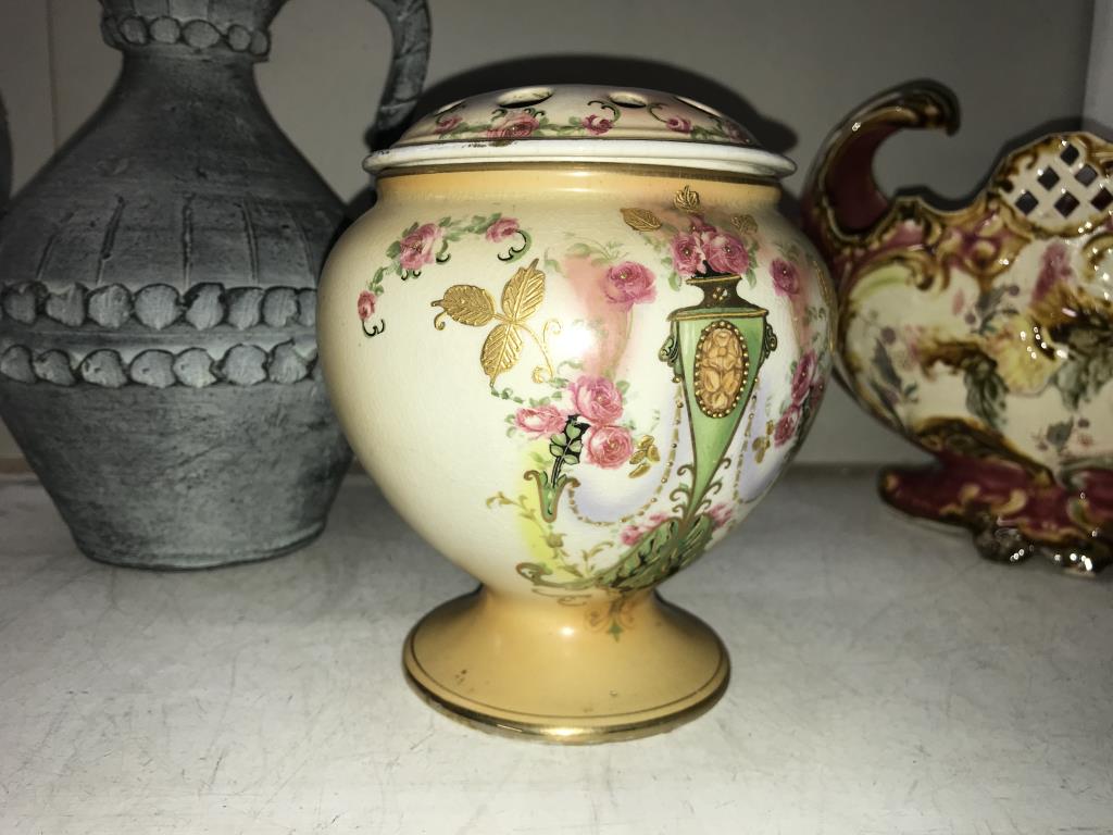 A rose bowl decorated vase & Spanish vase - Image 4 of 6