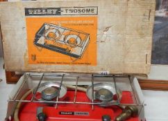 An old Tilley 'Twosome' double camping stove in original box.