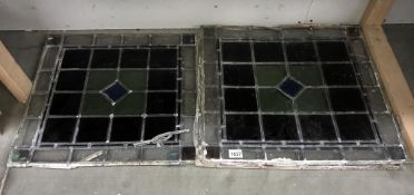 4 stained glass panels (some edge panes/panels are loose a/f) 53cm square (approximately)