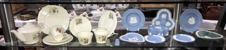 A part child's tea set and quantity of Wedgwood Jasper ware