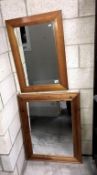 2 wood framed mirrors (75cm x 52.