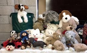 A very large quantity of Teddy Bears & 2 collapsible toy bins