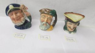 3 Royal Doulton character jugs - Old Salt - 6554, Robinson Crusoe D6539 and Dick Turpin.