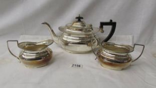 A good quality three piece silver plate tea service.