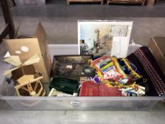 A mixed lot including bag of assorted pennants, RAF prints, Nigerian wall hanging,