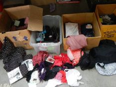 4 boxes of assorted lingerie etc.