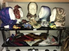 A quantity of silk & other scarves ****Condition report**** heads not included