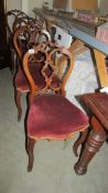 A set of 4 Victorian mahogany cabriole leg chairs.