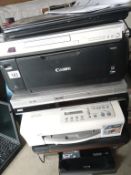 A large lot comprising Brother printer, HP printer, Canon printer,