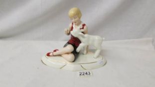 A rare Royal Dux art deco figurine 'spring Time' by ely Strombach, slight crazing.