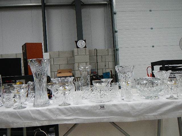 A large lot of cut glass, 6 Babycham glasses etc.