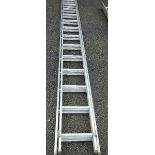 An aluminium double ladder.