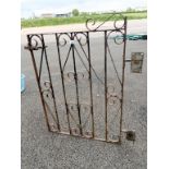 A wrought iron gate (82cm wide x 118cm high)