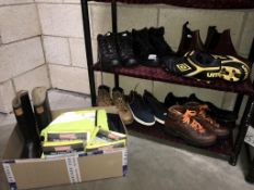 A quantity of mens boots, wellies & football boots including Regatta, Magnum, Chelsea dealer,