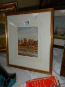 A good gilt framed and glazed rural scene watercolour.