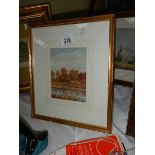 A good gilt framed and glazed rural scene watercolour.