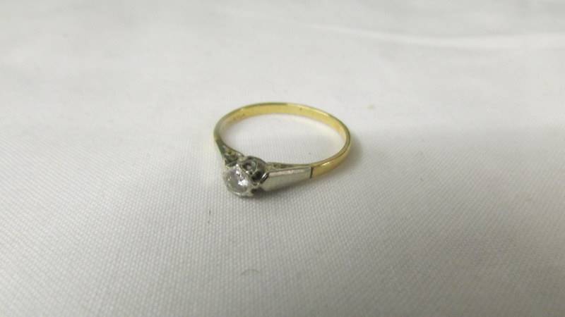 An 18ct gold and platinum diamond ring, size N. - Image 2 of 2