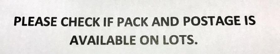 Due to recent issues with buyers and postal services we are limiting what we offer to pack and post