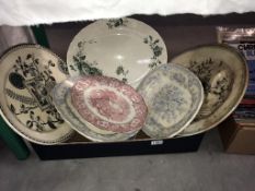 7 mostly vintage large platters,