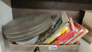 A quantity of film reels etc.