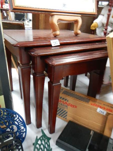 A good nest of 3 mahogany tables.