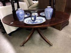 An Archer and Smith oval mahogany tea side table 119cm x 75cm x height 51cm