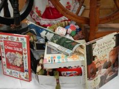 A good lot of embroidered items including book relating to embroidery.