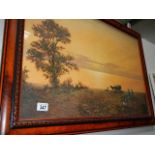 A large framed and glazed farming print.