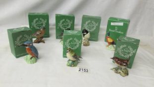 Six boxed Beswick birds - Chaffinch, Stonechat, Coaltit, Kingfisher,