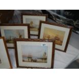 A set of 4 framed and glazed nautical prints.