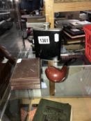 A pipe and hip flask & a boxed Dunhill lighter ****Condition report**** Only the