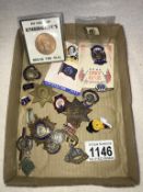 A collection of interesting badges & pins including British Legion, Butlins 1953,