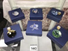 6 boxed Swarovski collectors society gifts including hanging prisms & sea creatures etc.