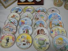 Twenty small Hilary and Noel Walker hand painted plates.