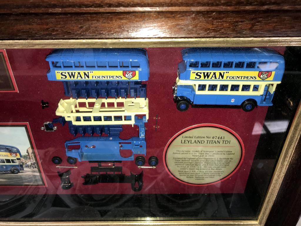 A framed Matchbox models of Yesteryear limited edition 07443 Leyland Titan 701 kit, - Image 3 of 4