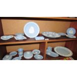 A mixed lot of Wedgwood blue Jasper ware porcelain.