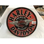 A glass Harley Davidon advertising Quartz wall clock