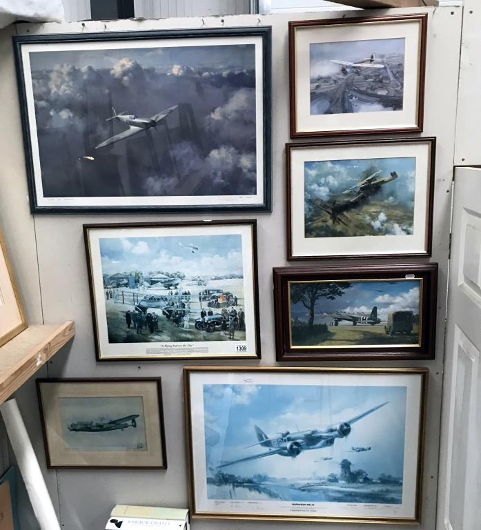 2 framed & glazed signed RAF prints, 'A Blenheim will fly again',