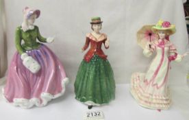 Three Royal Doulton figurines - Specially for You HN 42332, Holly HN2647 and Springtime HN3477.